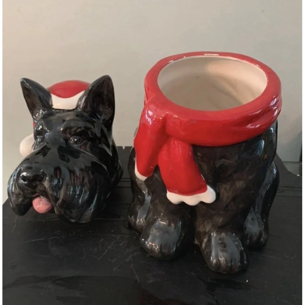 Scottish Terrier Dog Christmas Cookie Jar
